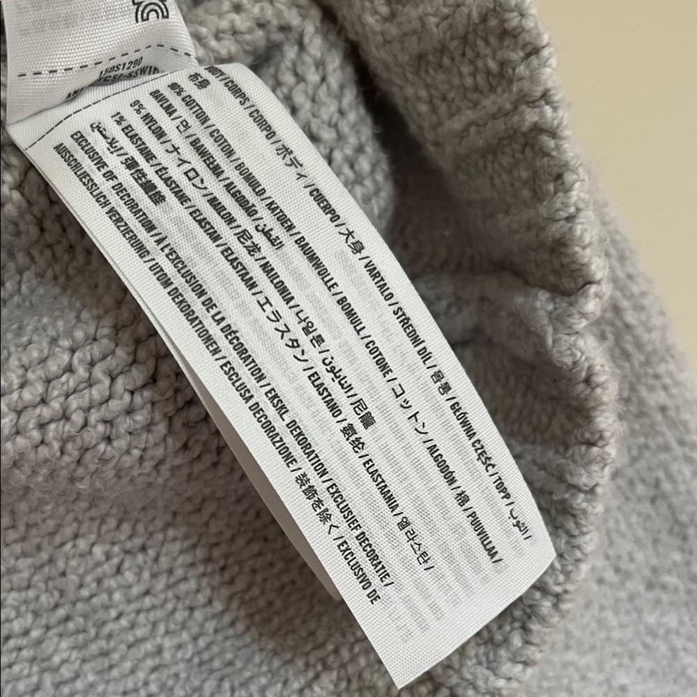 Abercrombie & Fitch Light Gray Cropped Cotton Cardigan Sweater S - Picture 4 of 5